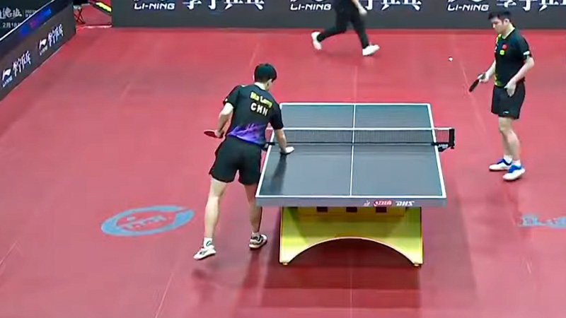 Table Tennis Players Touch The Table