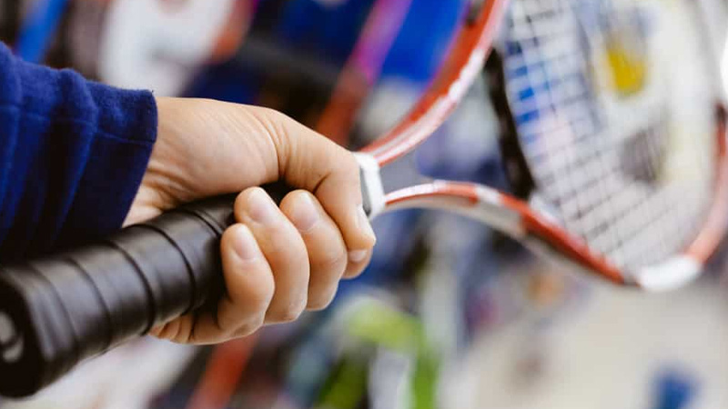 Grip Size Located On A Tennis Racquet