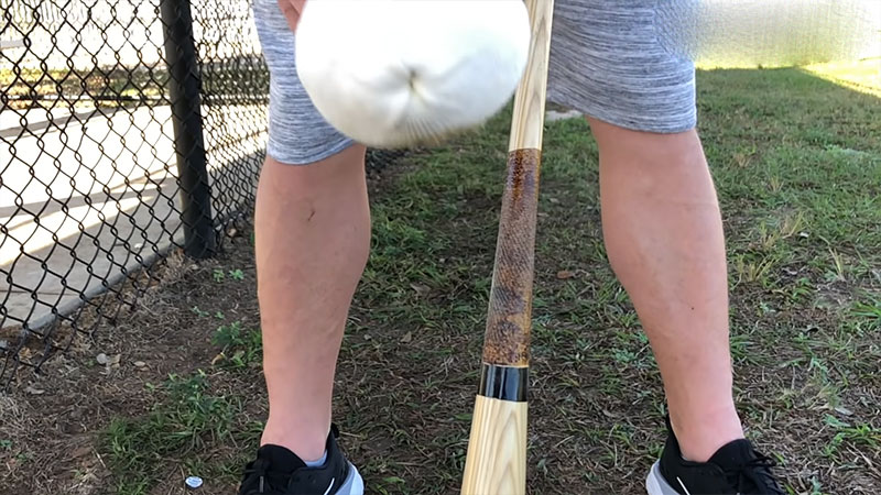 Applying Pine Tar on Baseball Bat