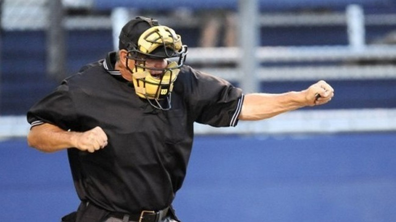 What do umpires say for strikes?