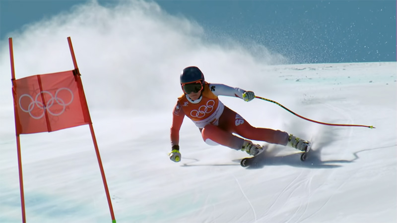 Each Skier Makes One Run Down The Course