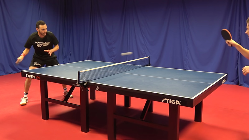 Can a player touch the table in ping pong?