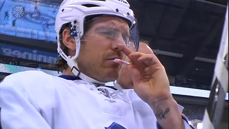 Hockey Players Sniff