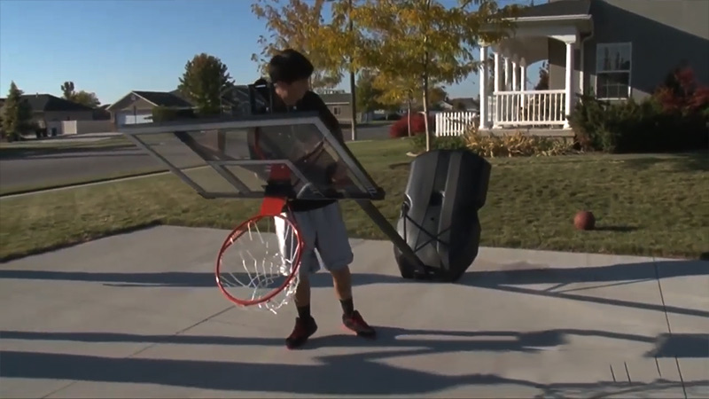 Move A Basketball Hoop Filled With Water
