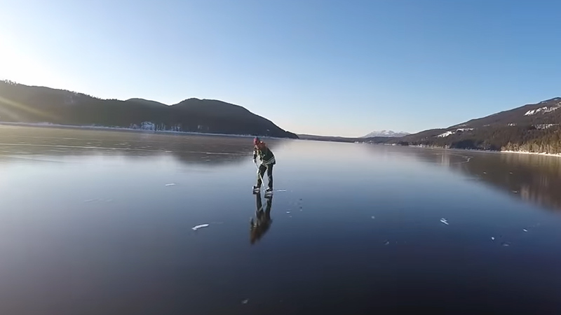 Smooth Lake Ice For Skating