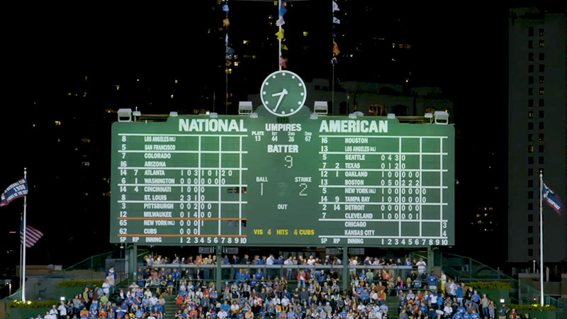 What do the letters on a baseball scoreboard mean?