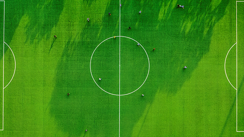 circle in the middle of a soccer field called