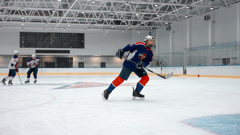 the air in a hockey rink