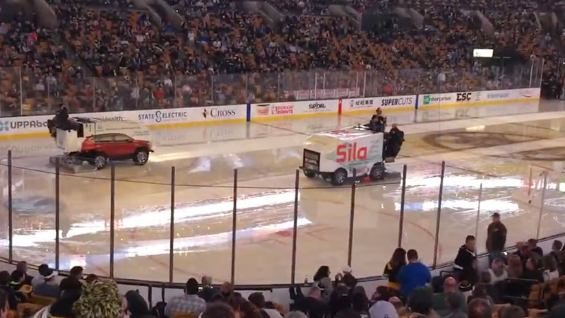 Zamboni smooth the ice