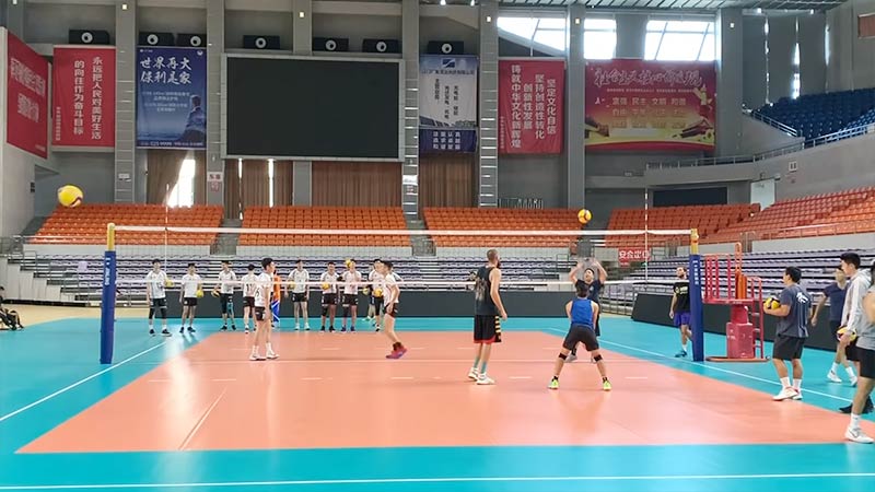 Ball Hits Line In Volleyball