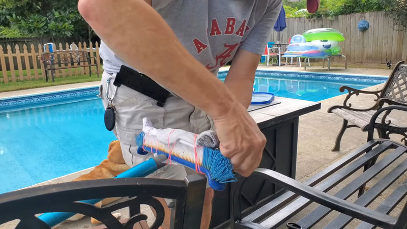 Clean Brown Spots on Pool Floor