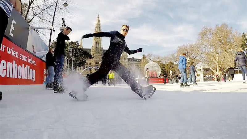 People Wear Glasses While Ice Skating
