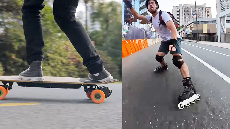 V roll. Rollerblading vs Roller Skating. Joe Buffalo Skateborder.