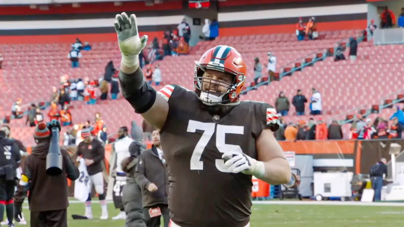 What Values Does Joel Bitonio’s American Nationality Represent in the NFL?