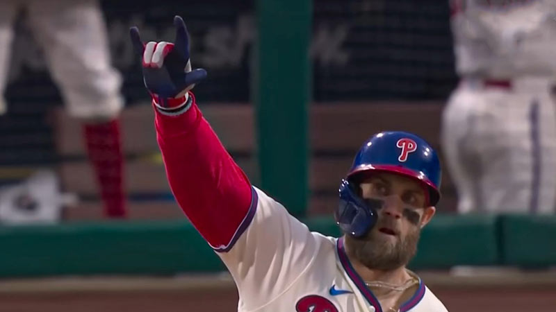 Phillies Hand Gesture After Hit 2023