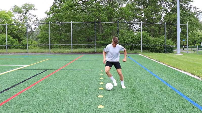 Cone Dribbling and Agility Drill