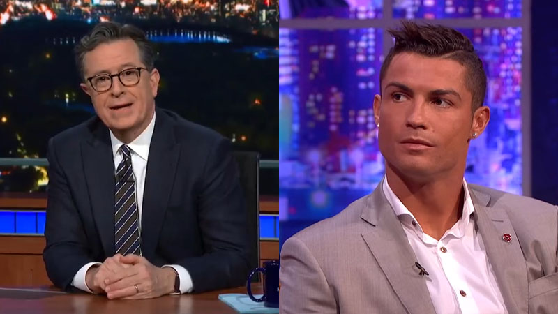 Cristiano Ronaldo and Stephen Colbert