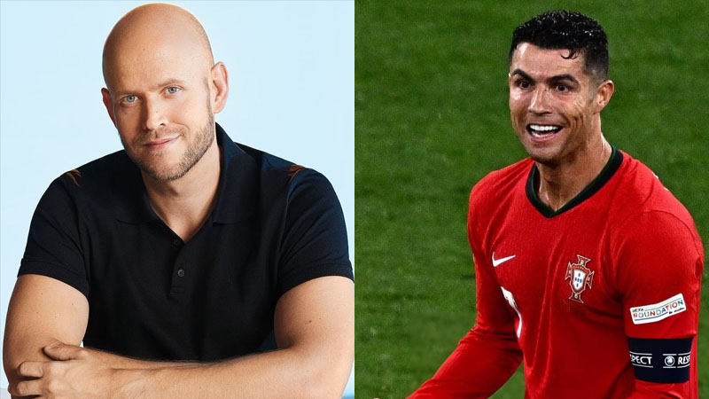 Daniel Ek and Cristiano Ronaldo