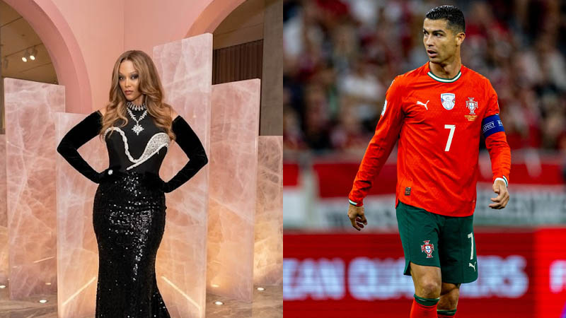 Tyra Banks and Cristiano Ronaldo