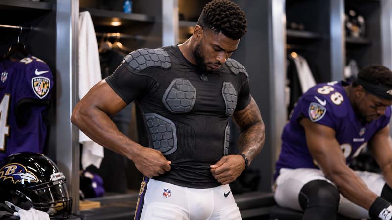 why do nfl players wear padded shirts